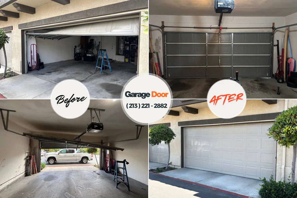 Before and after: garage door repair Hazel Park, MI